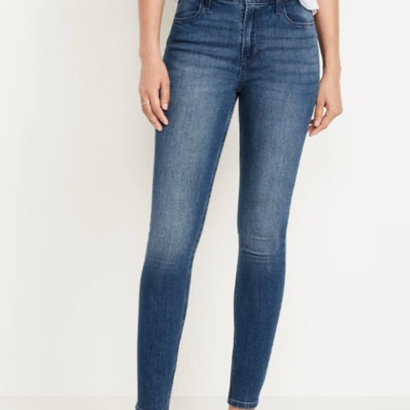 Old Navy Women's Deep Blue Skinny Jeans - Picture 1 of 4
